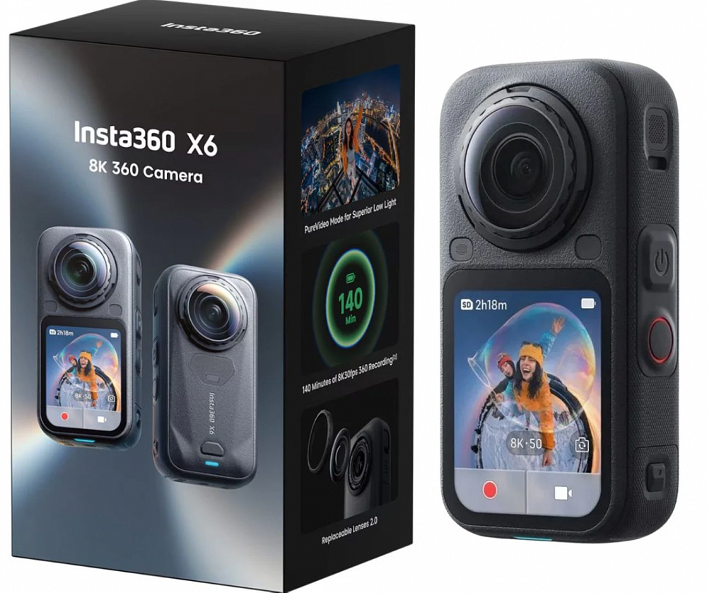 Экшн-камера Insta360 X6 Standard Bundle Midnight Black