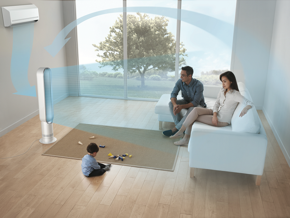 Безлопастной вентилятор Dyson Cool AM07 White/Silver, EU вилка