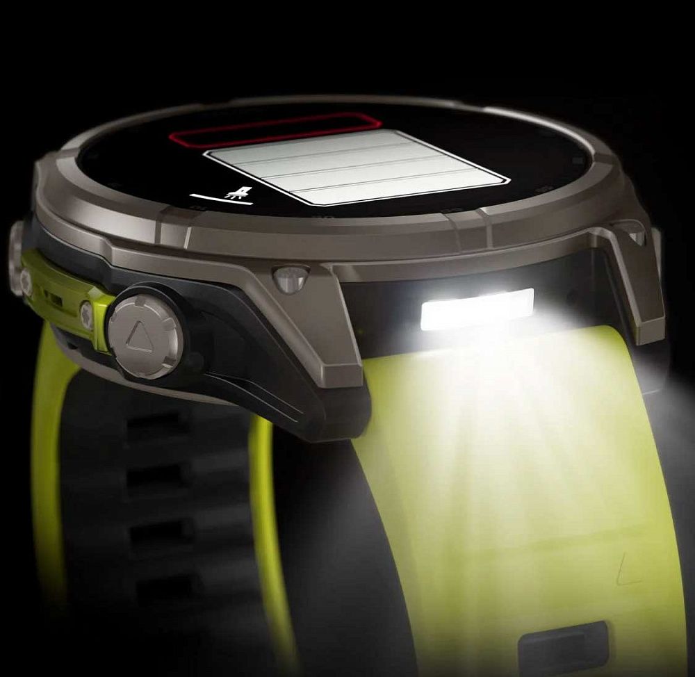 Смарт-часы Garmin Fenix 8 51 mm SOLAR Sapphire Bare Titanium Case with Case with Amp Yellow / Graphite Silicone Band