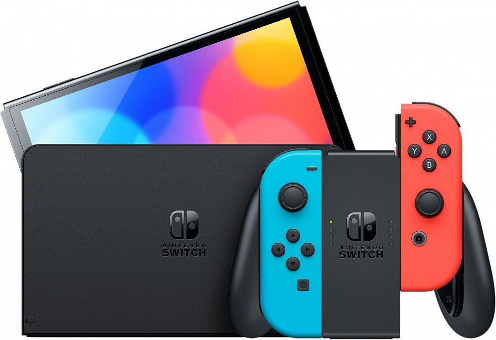 Игровая приставка Nintendo Switch OLED 64GB Neon Red / Blue